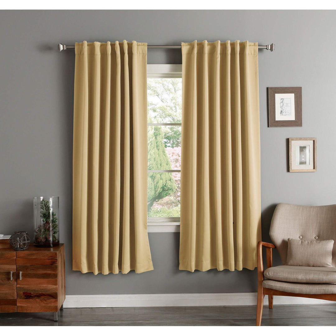 Aurora Home Insulated 72-inch Thermal Blackout Curtain Panel Pair - 52 x 72 Wheat
