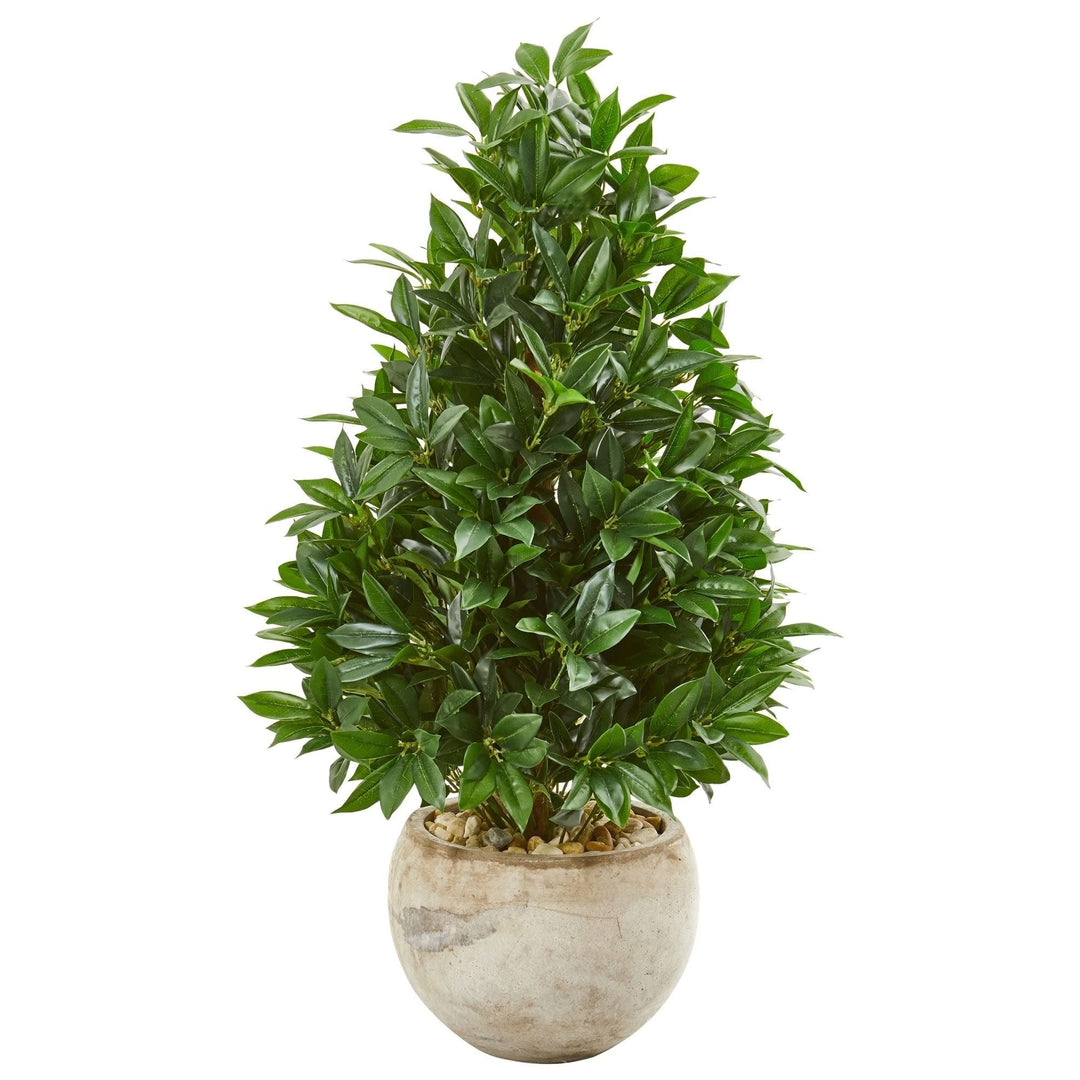 38-inch Bay Leaf Cone Topiary Indoor/Outdoor Uv Resistant Artificial Tree in
