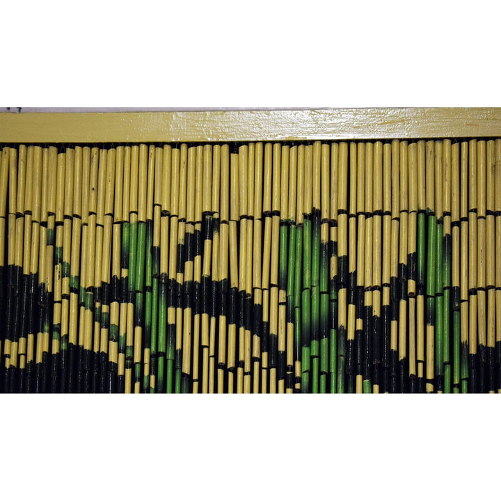 Handmade Bamboo Trees Beaded Curtain Multi Color Coastal Bohemian Eclectic Wood - Diamond Home USA