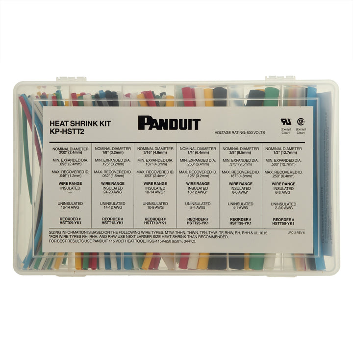 Panduit KP-HSTT2 Cross Linked Polyolefin Heat Shrink Kit Multi Color