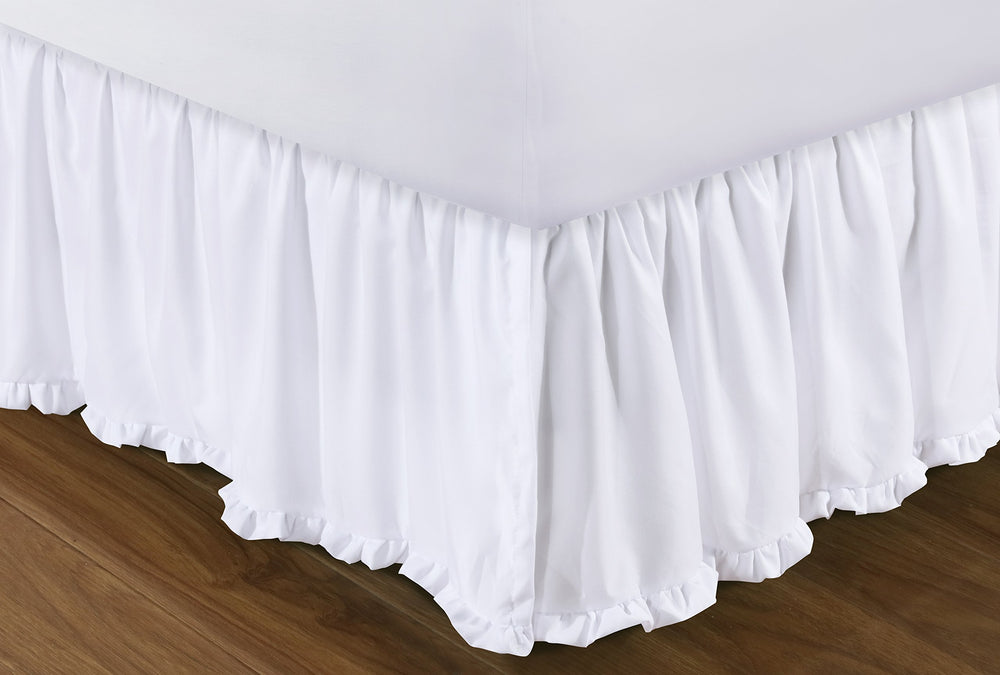 Greenland Home Sasha Bed Skirt White Twin - Diamond Home USA