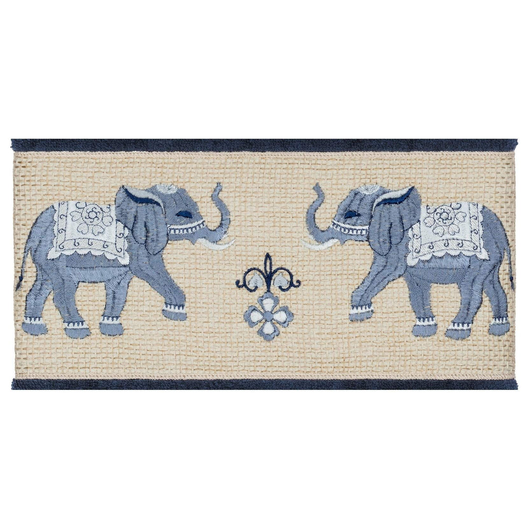 Authentic Hotel and Spa Turkish Cotton Elephants Embroidered Midnight Blue - Diamond Home USA