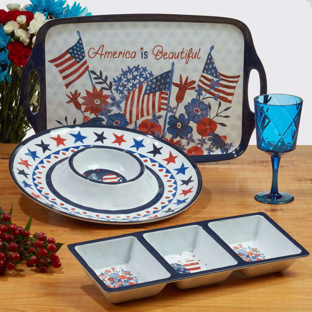 Certified International Stars & Stripes 11" Melamine Dinner Plate Set of 6 - Diamond Home USA