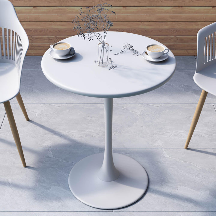 Jamesdar Kurv Bistro Table 24" White - Diamond Home USA