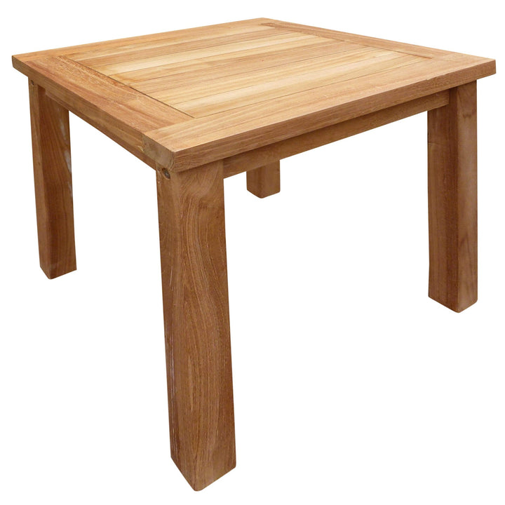 Teak Santa Outdoor Wood Patio End Table Brown Traditional Square Water Resistant - Diamond Home USA