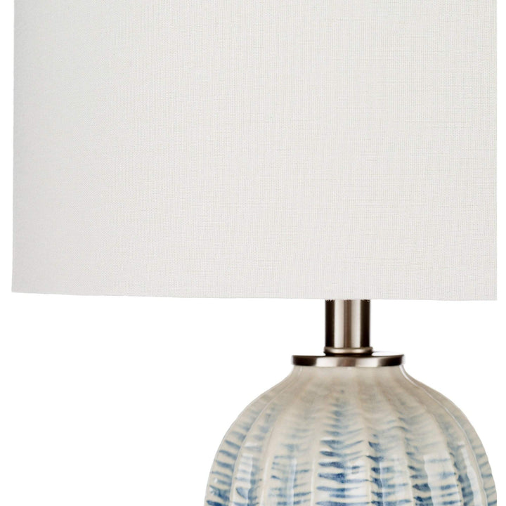 Navy/White Ceramic Table Lamp Blue Transitional Bulbs Included - Diamond Home USA
