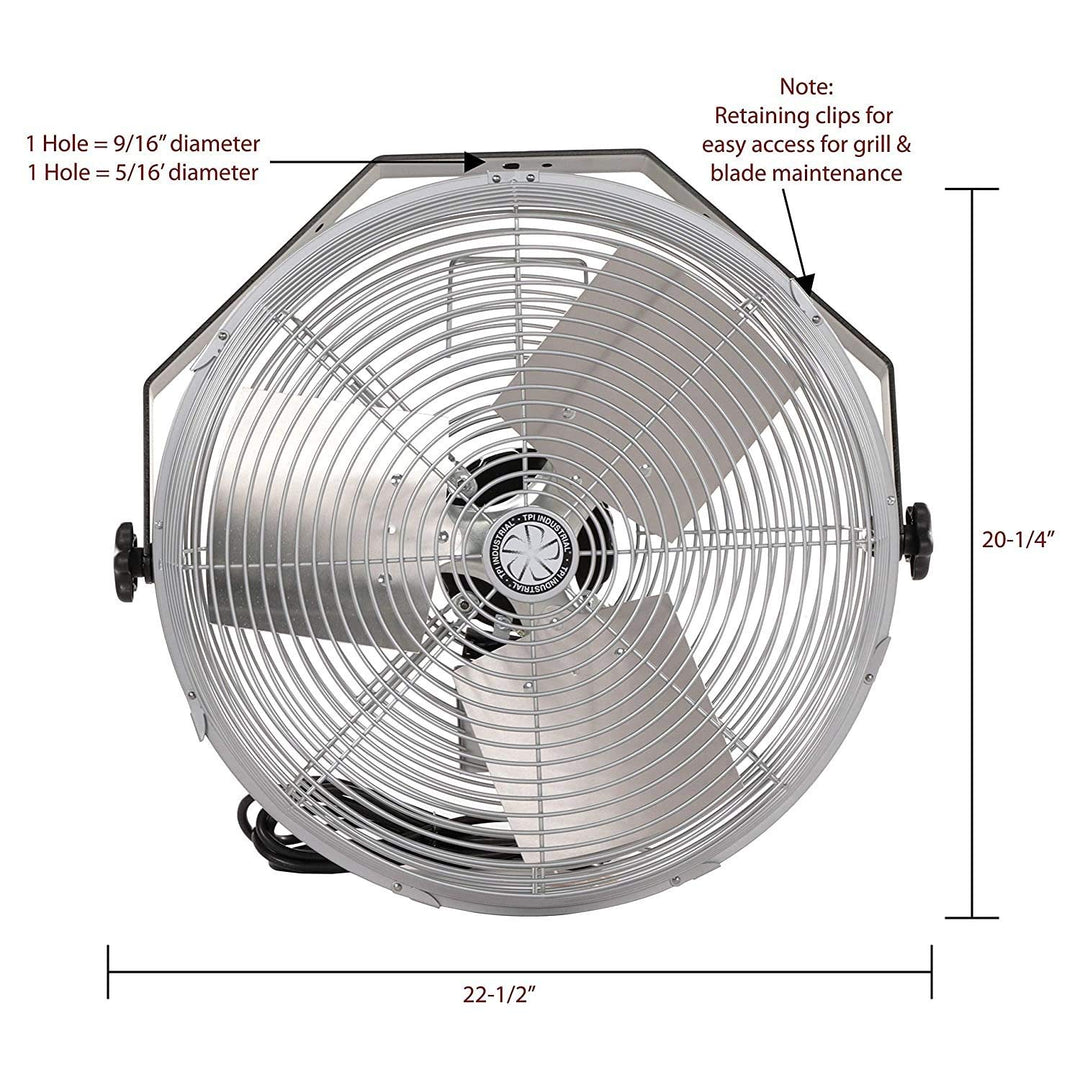 TPI Work Station Fan - 18in. 5750 CFM 120 Volt Model Number U-18-TE - Diamond Home USA