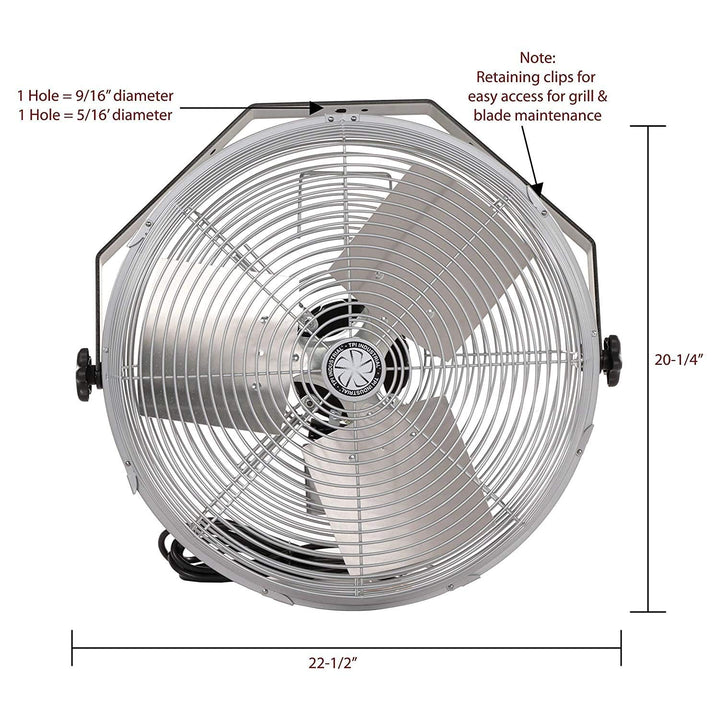 TPI Work Station Fan - 18in. 5750 CFM 120 Volt Model Number U-18-TE - Diamond Home USA