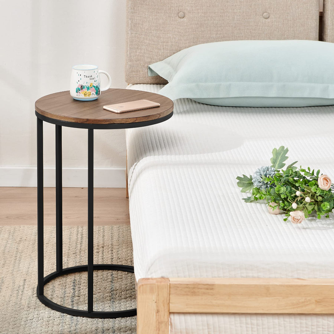 Nathaniel Home 23.5" H C-Shaped Round Sofa Side Elegant Modern-Glam End Snack - Diamond Home USA