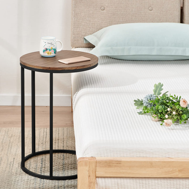 Nathaniel Home 23.5" H C-Shaped Round Sofa Side Elegant Modern-Glam End Snack - Diamond Home USA