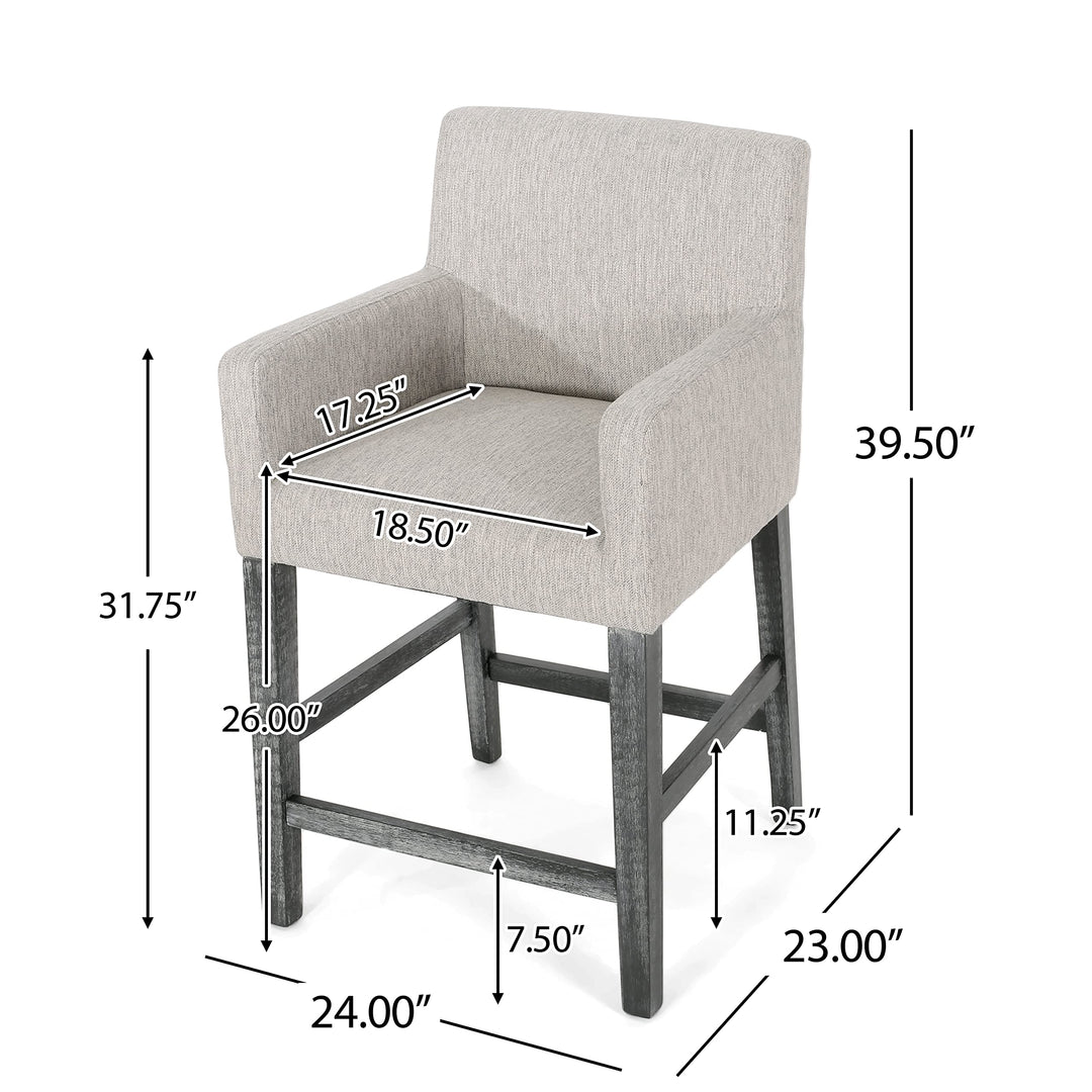 Christopher Knight Home Armga Upholstered 26 inch Counter Stools - Light - Diamond Home USA