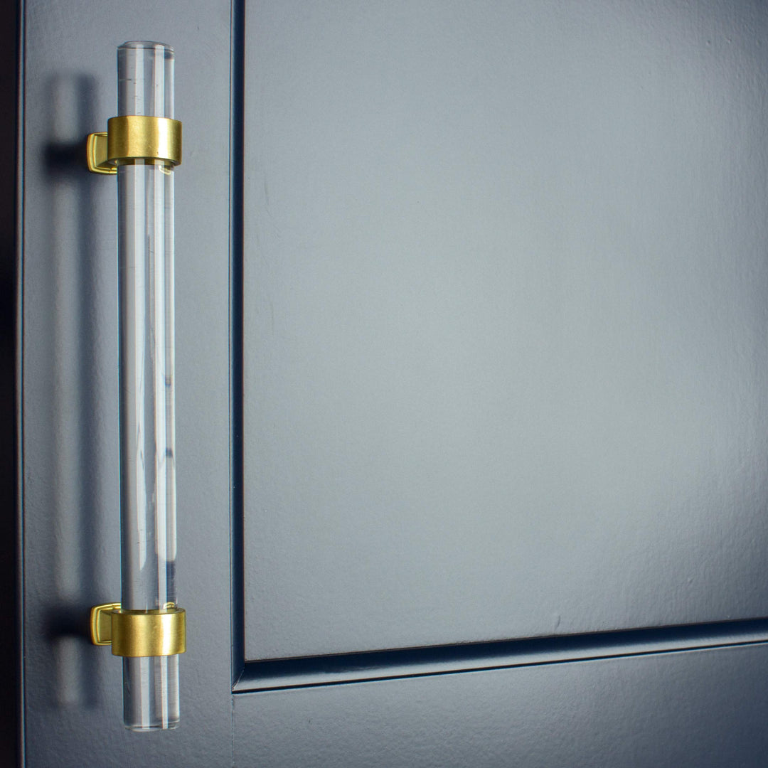 GlideRite 5-inch Clear Acrylic Cabinet Pulls Satin Gold (Pack of 10) - Diamond Home USA
