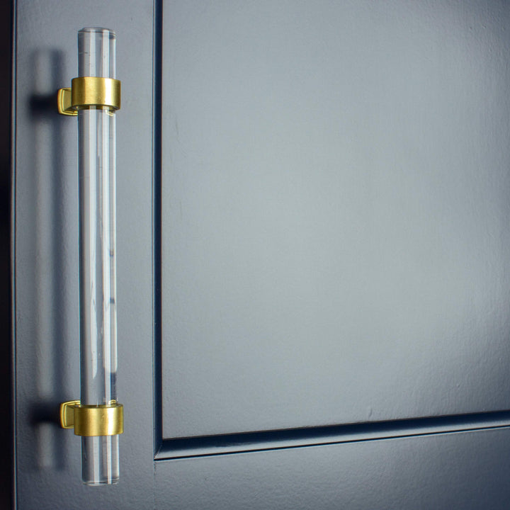 GlideRite 5-inch Clear Acrylic Cabinet Pulls Satin Gold (Pack of 10) - Diamond Home USA