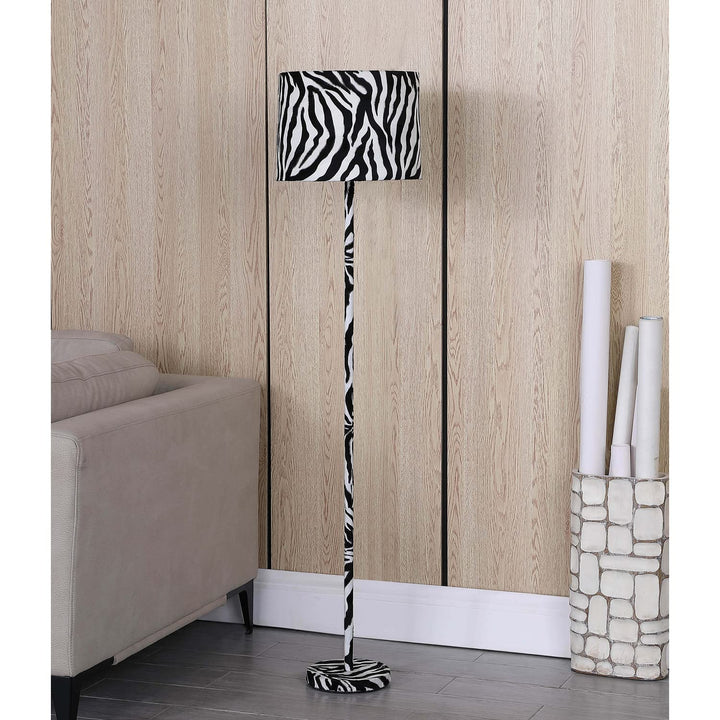 ORE International 59" Faux Suede Zebra Print Floor Lamp - Diamond Home USA