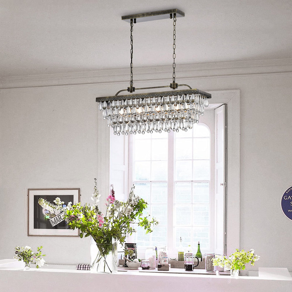 First Lighting Hemera 4-Light Crystal Chandelier - Diamond Home USA