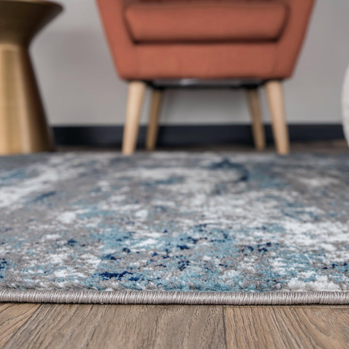 Rugshop Distressed Abstract Watercolor Area Rug