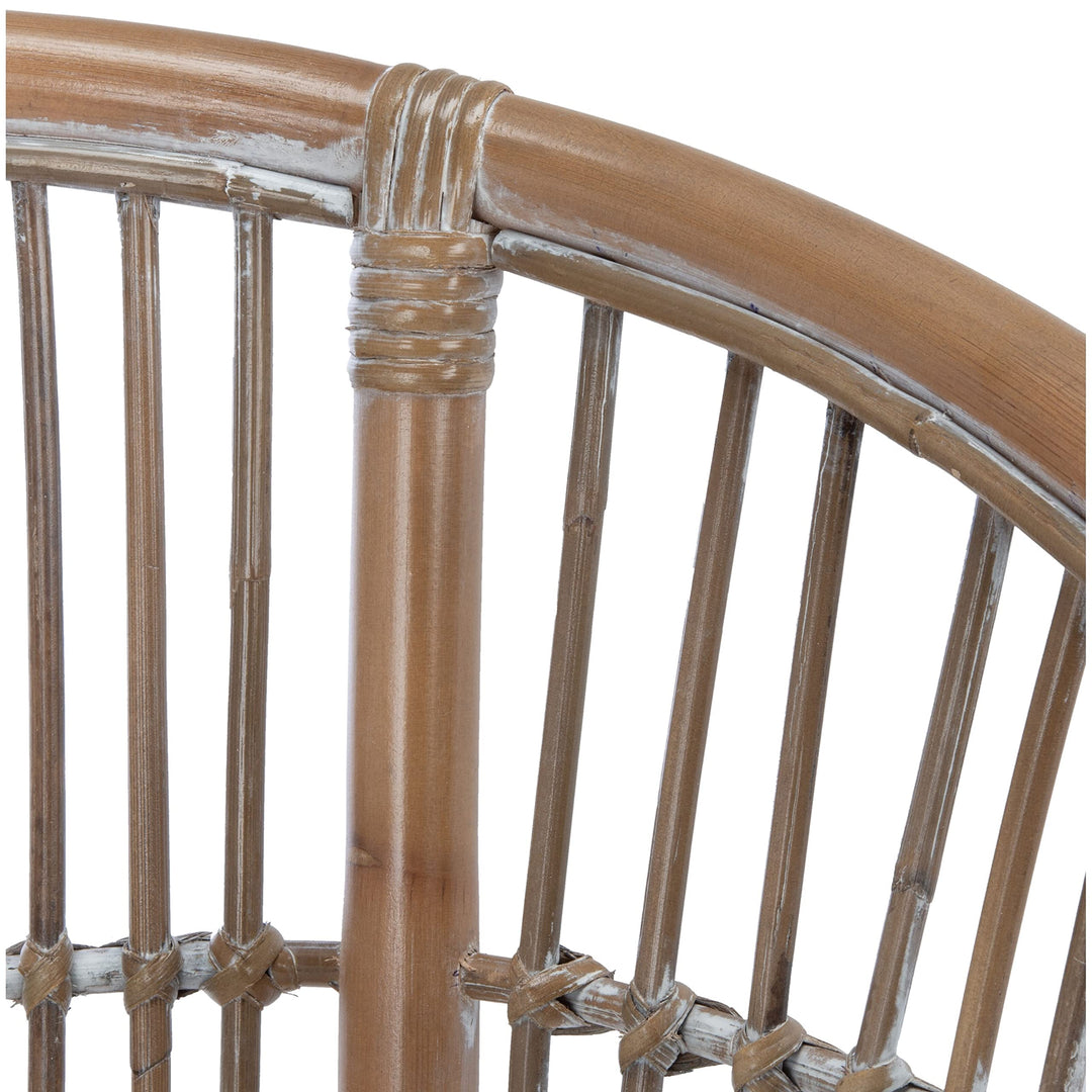 Coastal Rattan Accent Chair with Cushion 22.6" W X 24" L 30.7" H White Solid - Diamond Home USA