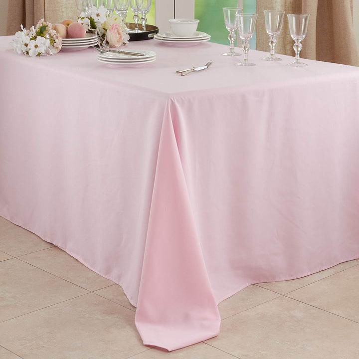 SARO LIFESTYLE Collection Casual Design Everyday Tablecloth 90" x 120" Pink - Diamond Home USA