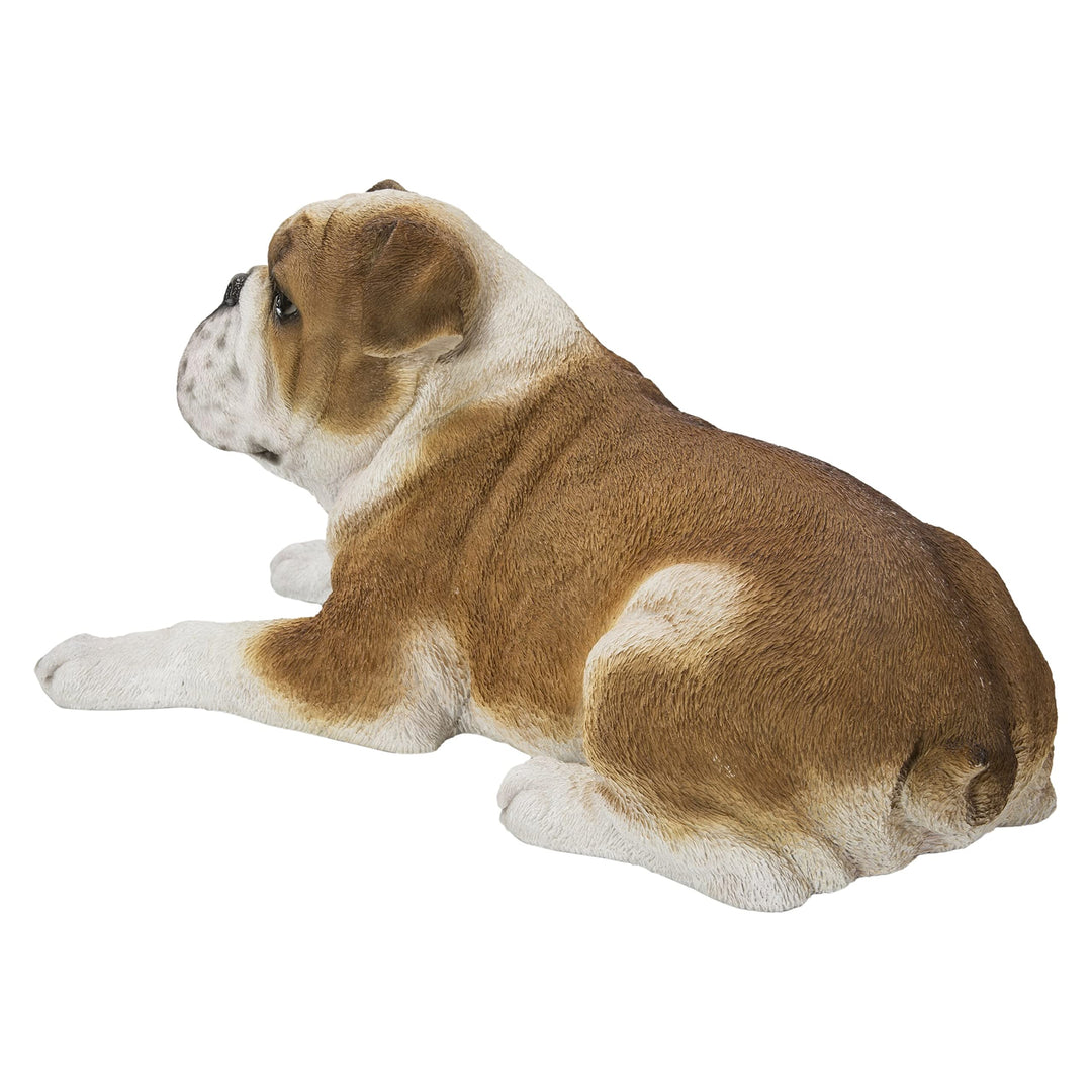 Lying Bulldog Ultra Realistic Garden Statue Multi Color Polyresin - Diamond Home USA
