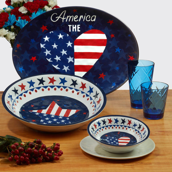 Certified International Stars & Stripes 11" Melamine Dinner Plate Set of 6 - Diamond Home USA