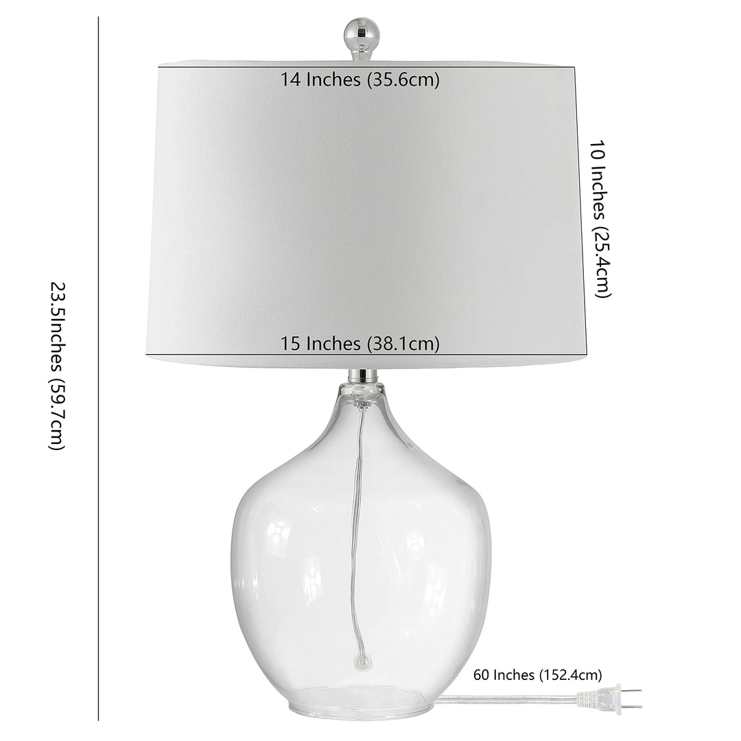 Lighting 24-inch Clear Glass Led Table Lamp 15" W X L 23.5" H Modern - Diamond Home USA
