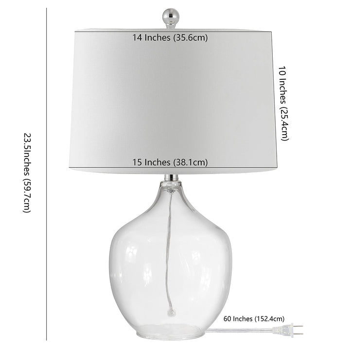 Lighting 24-inch Clear Glass Led Table Lamp 15" W X L 23.5" H Modern - Diamond Home USA