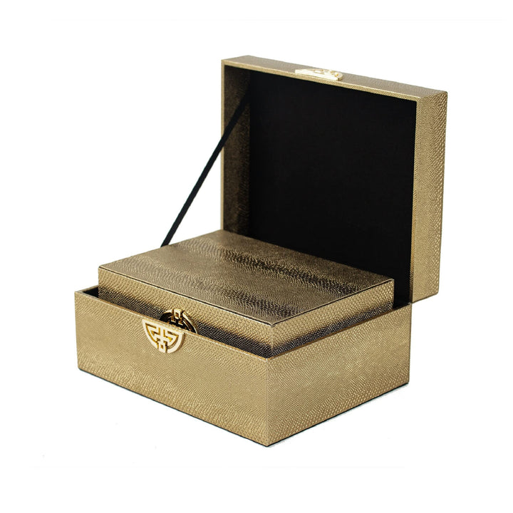 Nesting Boxes Set Of 2 Bronze/gold Brown Gold Transitional Mdf Bronze Finish - Diamond Home USA