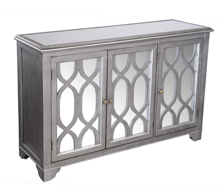 Statements by J Silver Wood/Glass Hannah Buffet w/3 Doors & Shelf 32.5 Inch - Diamond Home USA