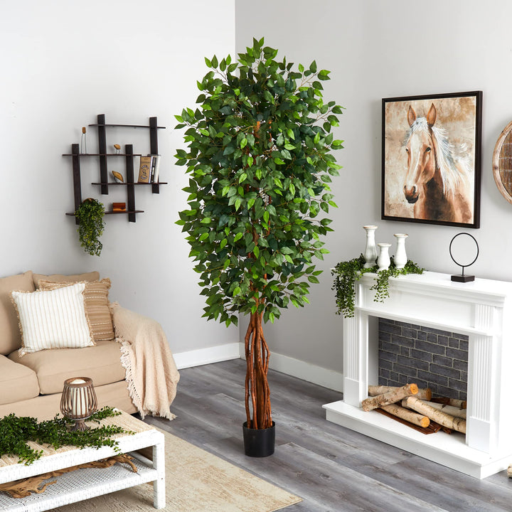Nearly Natural 7.5ft. Super Deluxe Ficus Tree - Diamond Home USA