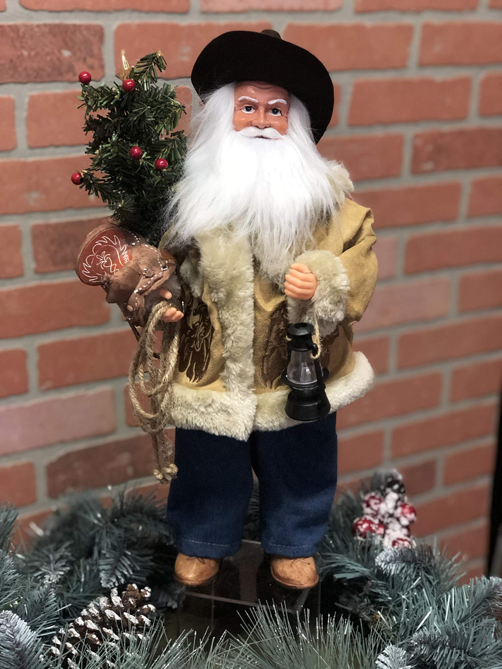 Santa's Workshop 6795 Cowboy Santa Figurine 18" Multicolored - Diamond Home USA