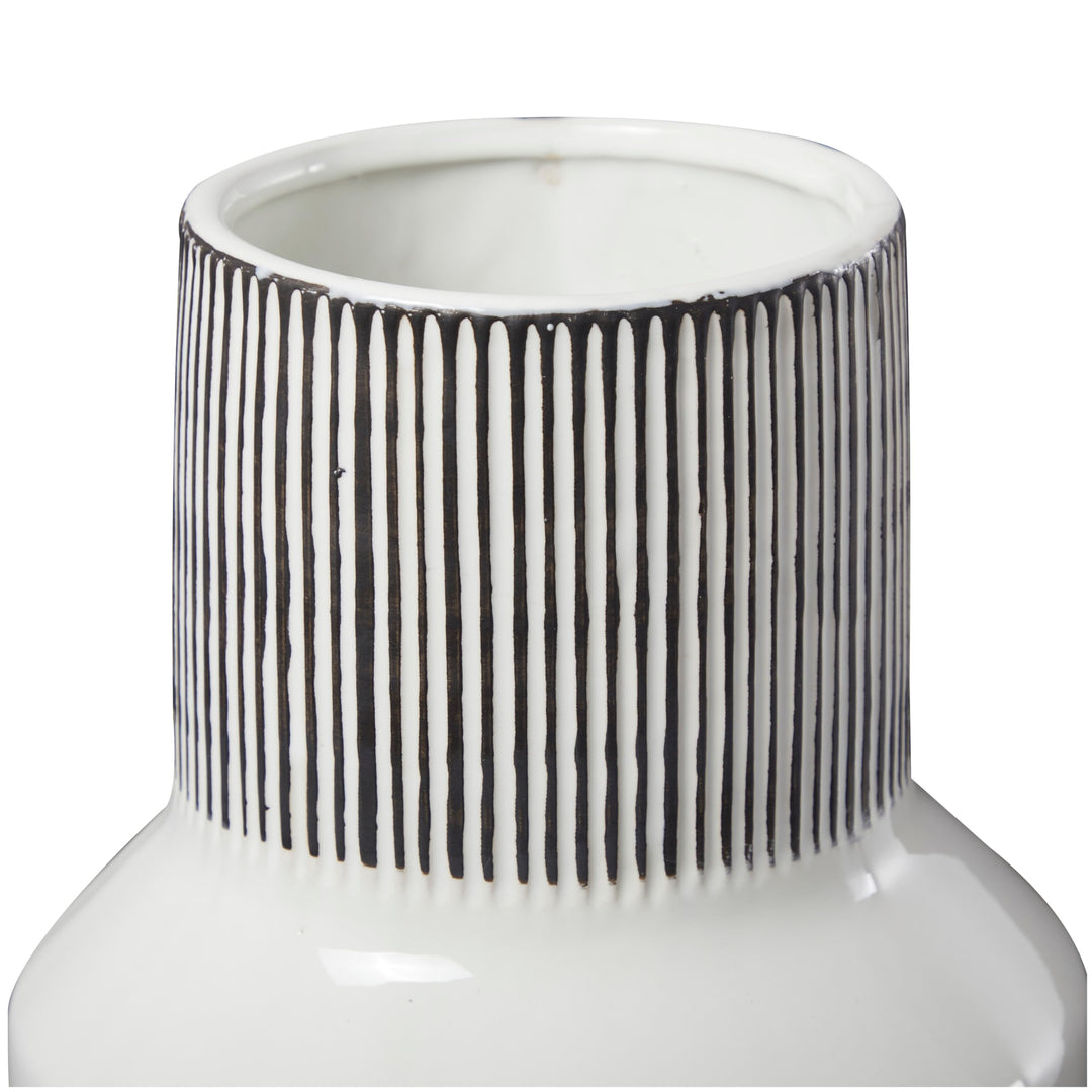 White Ceramic Vase Stoneware - Diamond Home USA