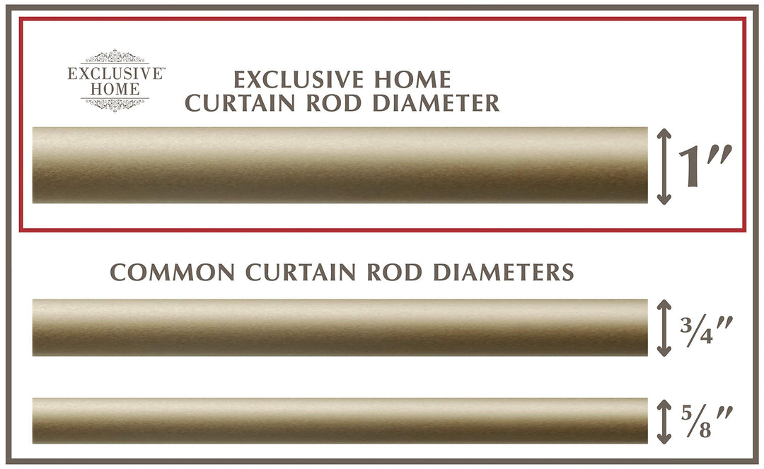Exclusive Home Crystal Ball 1" Curtain Rod and Coordinating Finial Set Gold - Diamond Home USA
