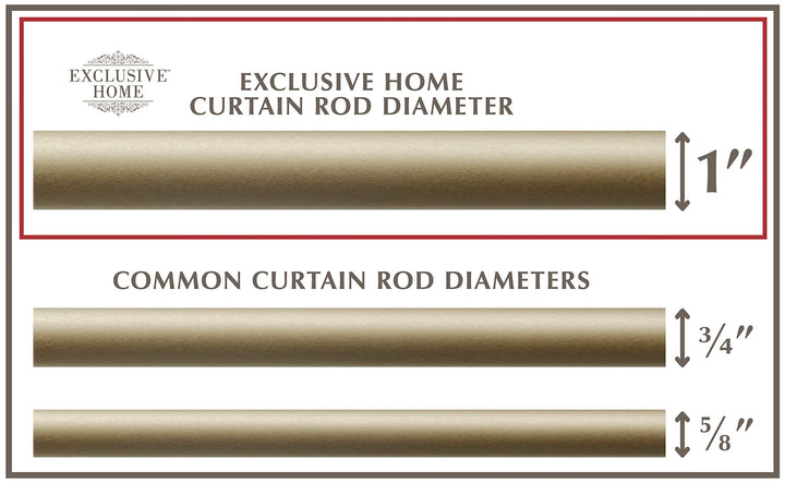 Exclusive Home Crystal Ball 1" Curtain Rod and Coordinating Finial Set Gold - Diamond Home USA
