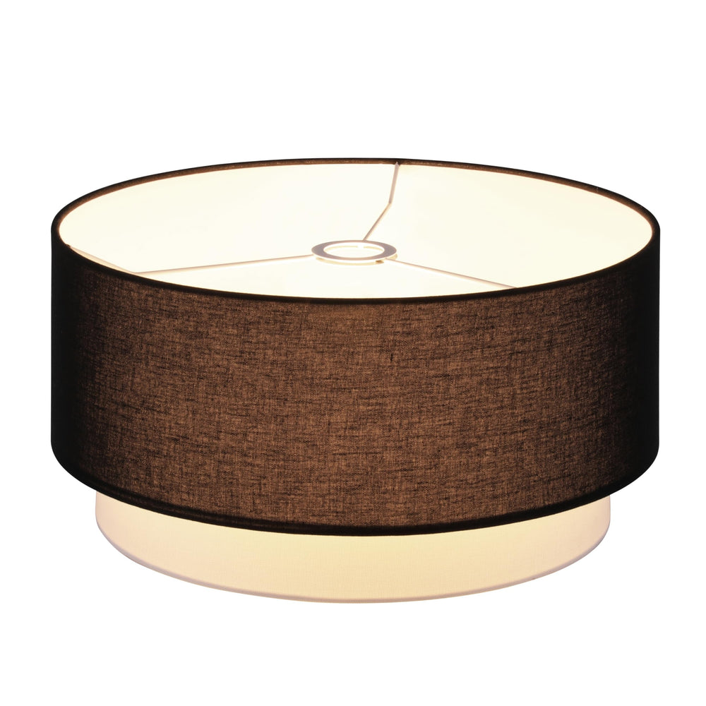 Large Premium Double Drum Linen Shade-black White Black Modern Contemporary - Diamond Home USA