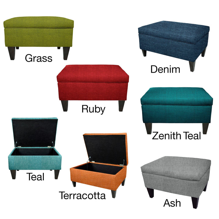 MJL Furniture Brooklyn wson-7 Upholstered Square-Legged Box Storage Ottoman