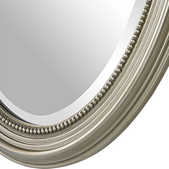 Metallic Silver Framed Bevel Wall Mirror 31 X 21 1.25 Modern Contemporary - Diamond Home USA