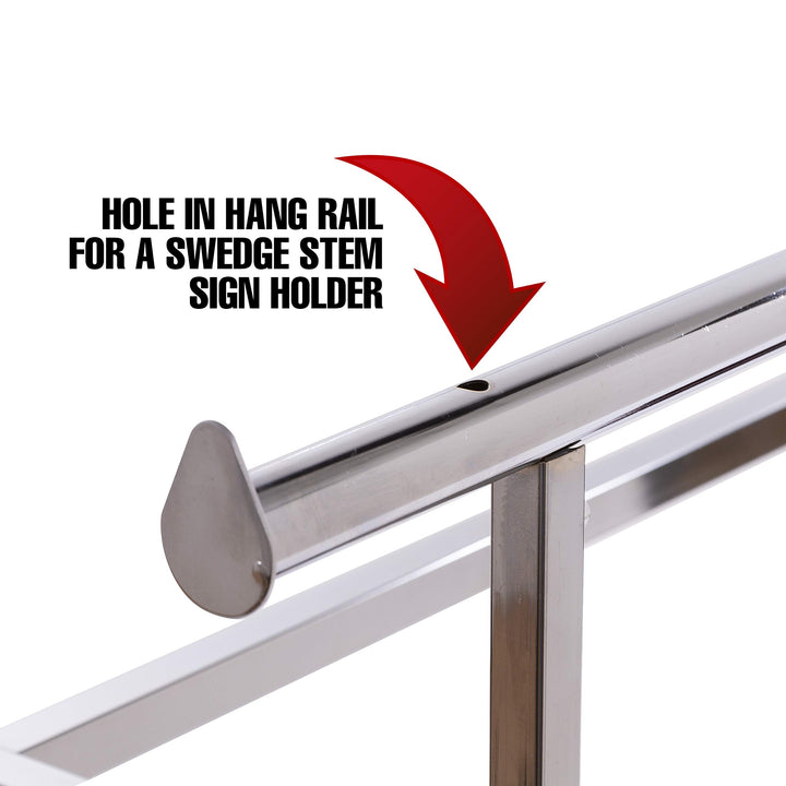 Econoco - Adjustable Heavy Duty Double Bar Retail Clothing Rack Rectangular - Diamond Home USA