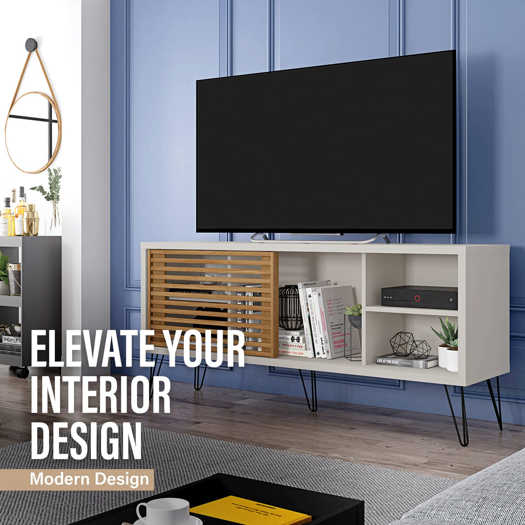 Lider Design Modern TV Stand with Sliding Door for TVs up to 55” - 53.5” Wide - Diamond Home USA