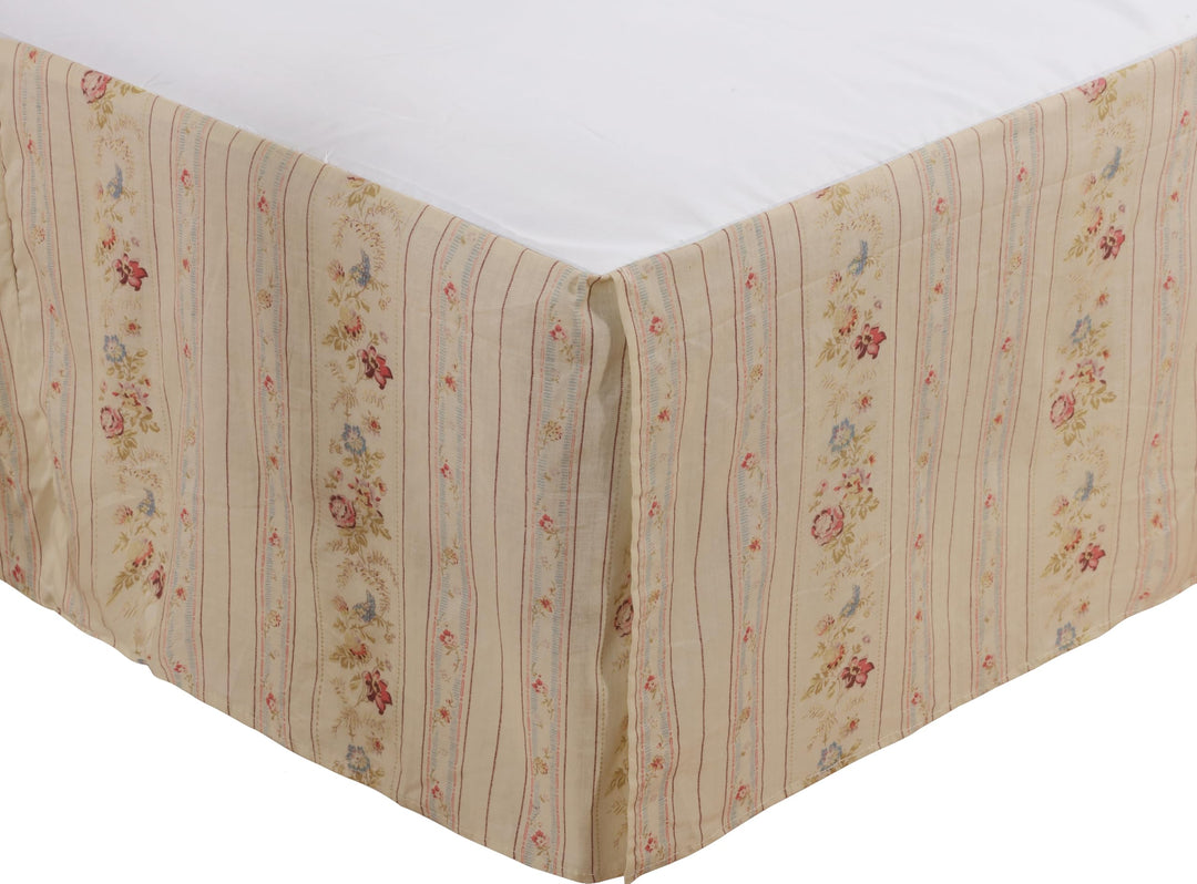 Finely Stitched Cottage Romantic Tailored Bed Skirt 15 inches Drop Floral