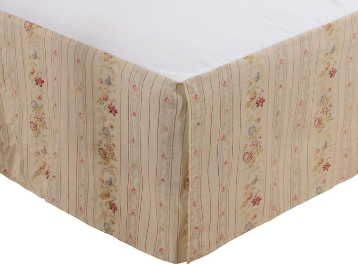 Finely Stitched Cottage Romantic Tailored Bed Skirt 15 inches Drop Floral