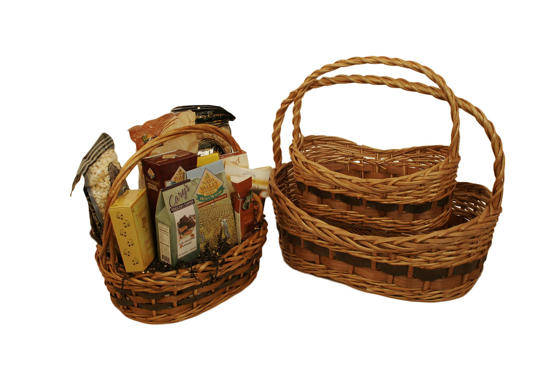Wald Imports Brown Willow & Woodchip Decorative Nesting Storage Baskets Set of 3 - Diamond Home USA