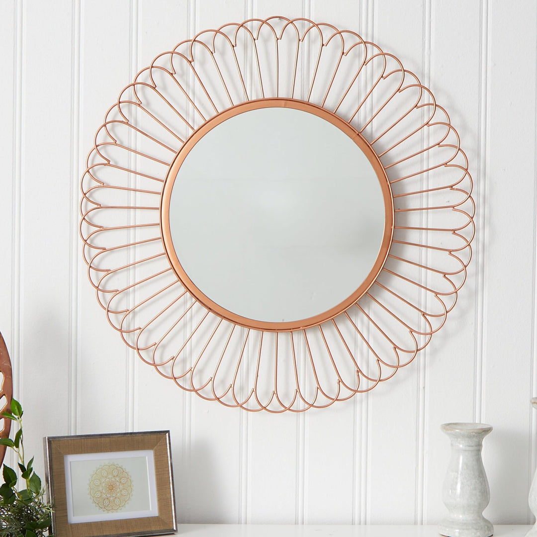 28" Starburst Mirror Wall Gold Casual - Diamond Home USA