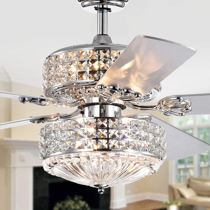 Warehouse of Tiffany CFL-8371REMO/CH Gremane Chrome 52-inch Crystal Shade - Diamond Home USA
