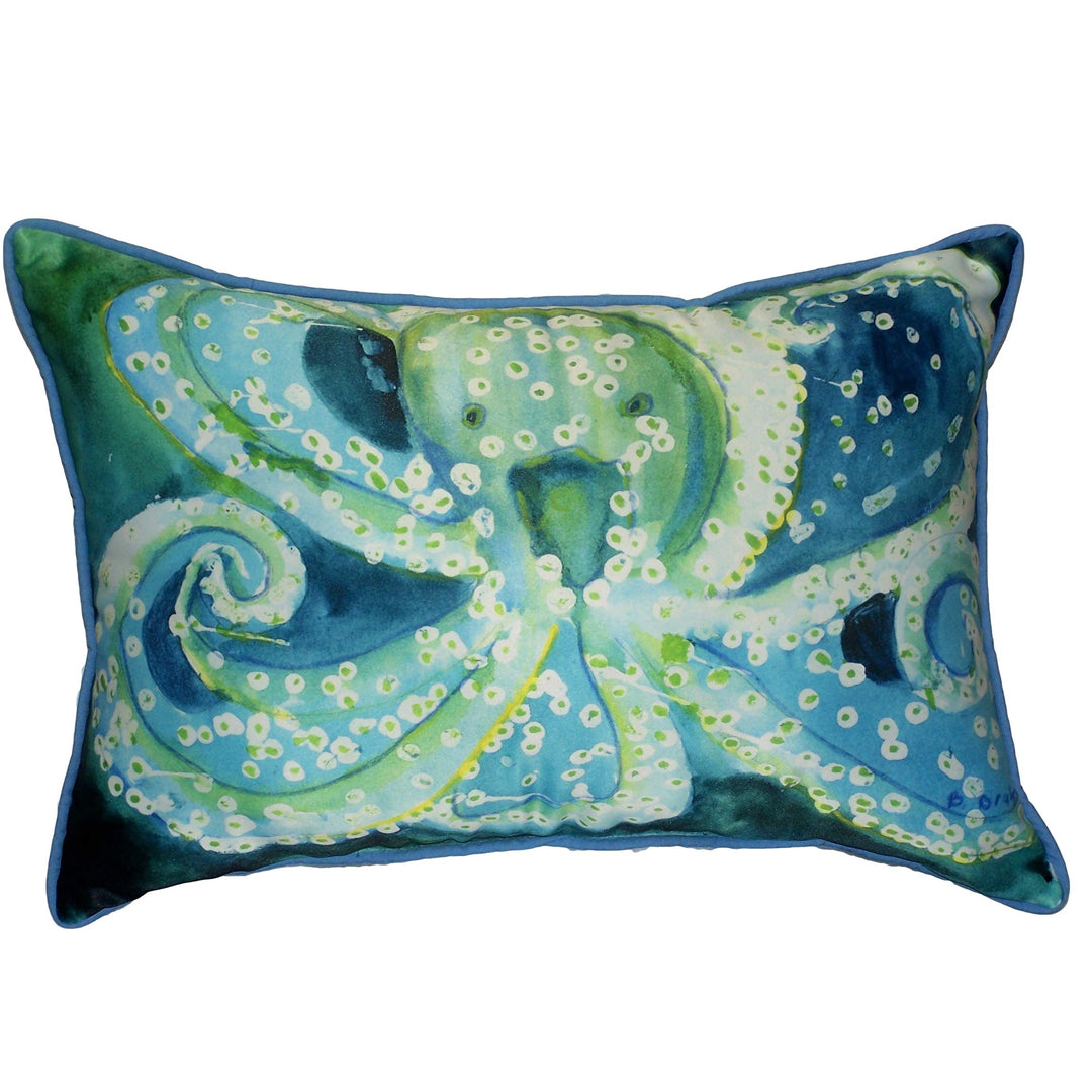 Octopus 16x20-inch Indoor/Outdoor Pillow Blue Animal Nautical Coastal