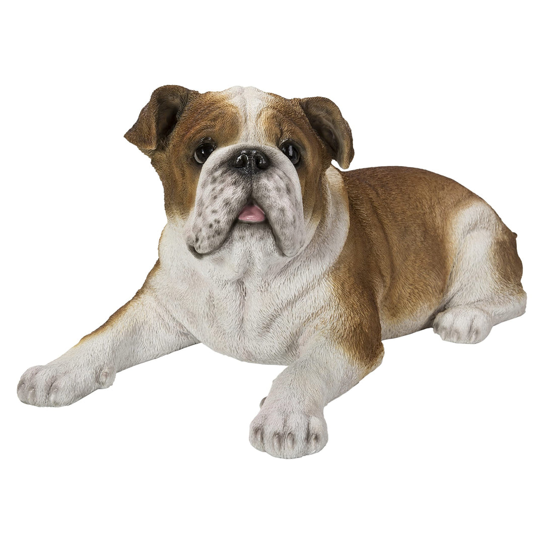 Lying Bulldog Ultra Realistic Garden Statue Multi Color Polyresin