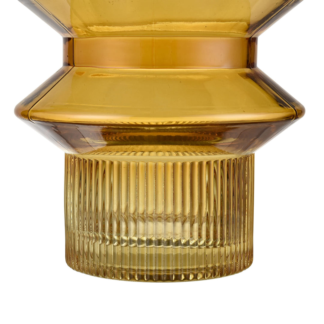 Vase Large Yellow Modern Contemporary Glass - Diamond Home USA