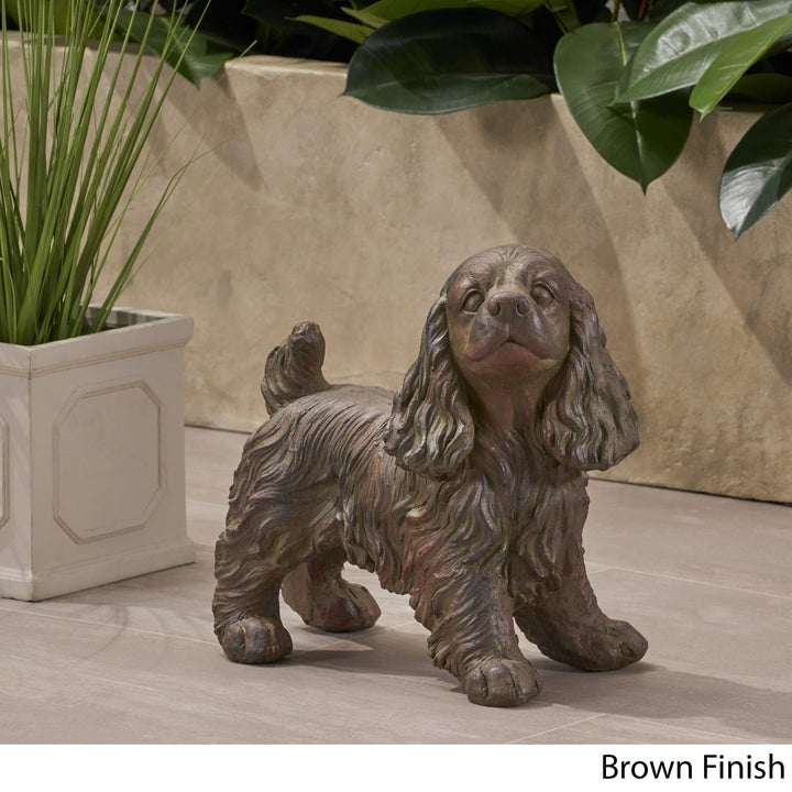 Christopher Knight Home Messiah Outdoor Cocker Spaniel Dog Garden Statue Brown