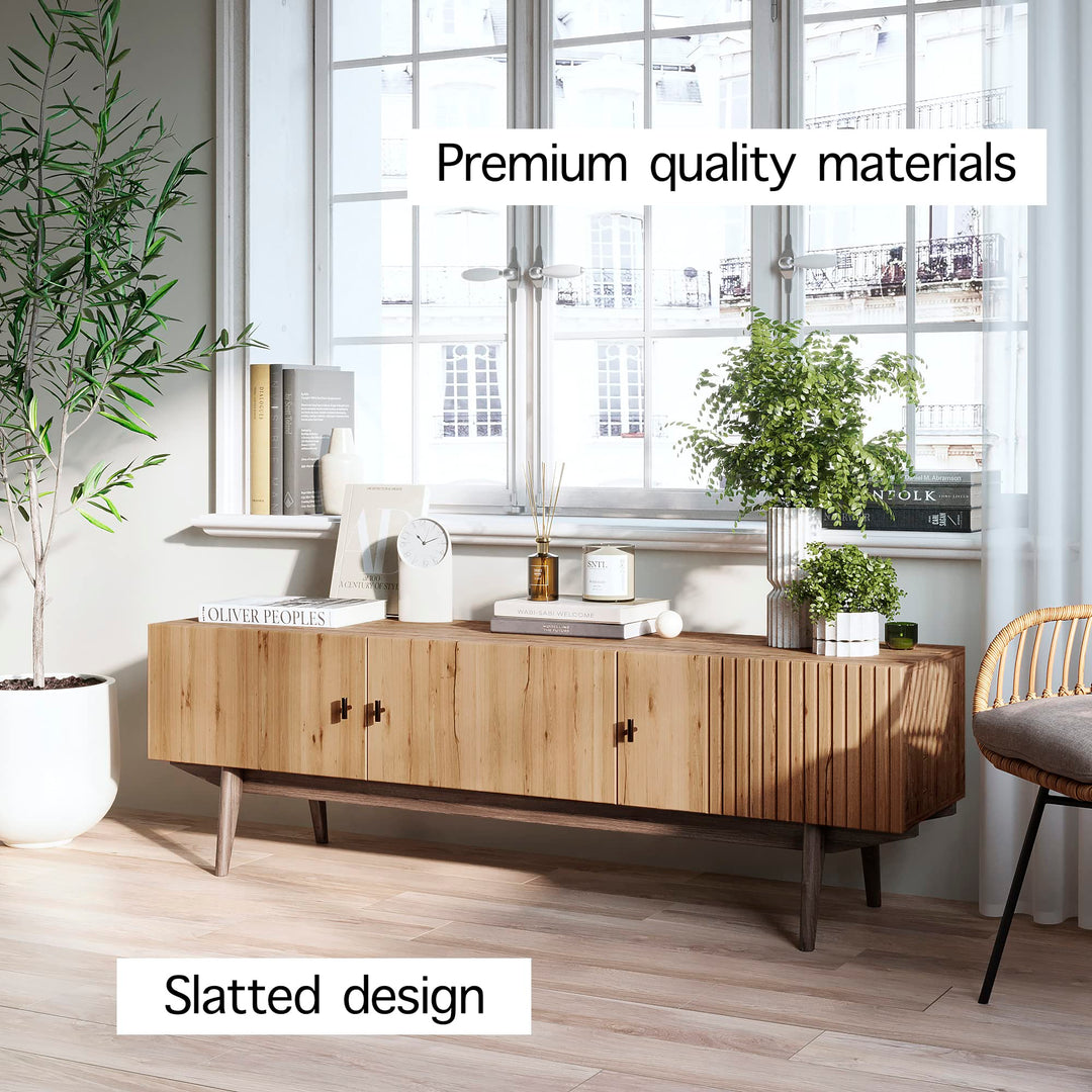 Living Skog TV Stand for Bedroom TV Media Console Table Modern Entertainment light brown - Diamond Home USA