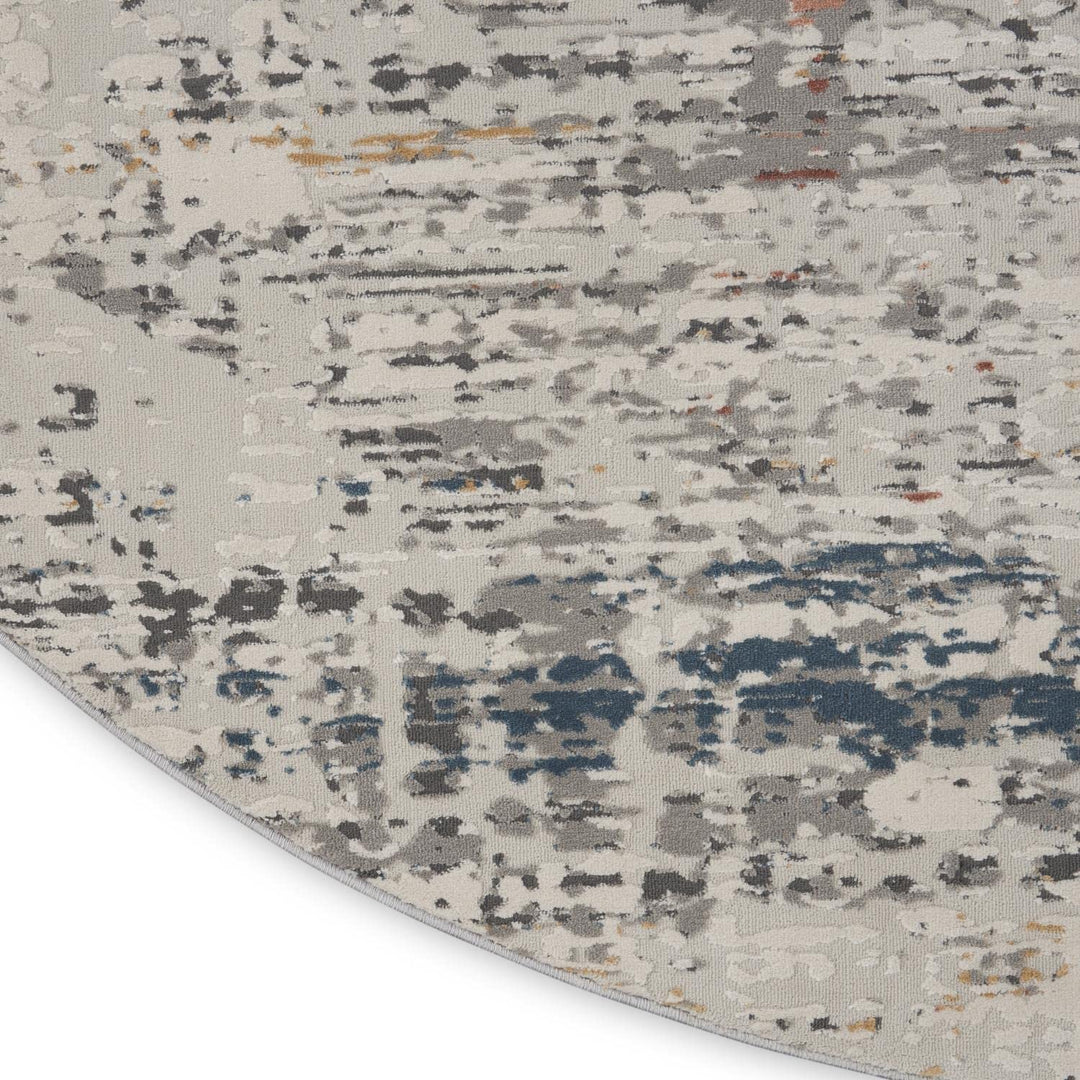 Nourison Rustic Textures Rustic Light Grey Multi 7'10" x round Area -Rug Easy - Diamond Home USA