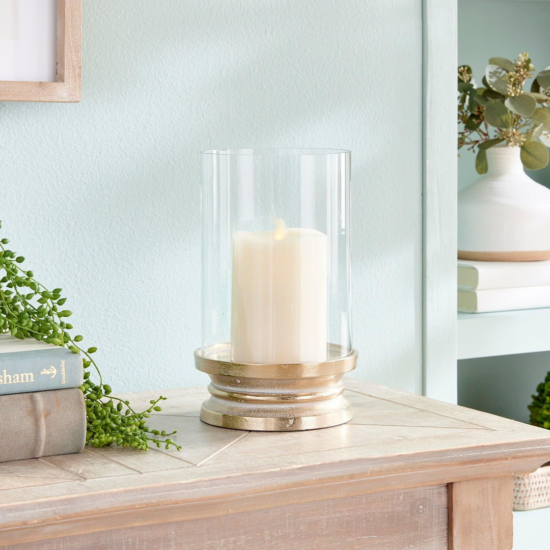 Footed Hurricane Small Gold - Diamond Home USA